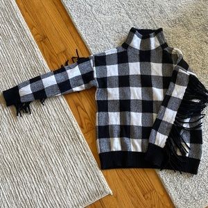 Mock neck Buffalo plaid sweater, Ralph Lauren